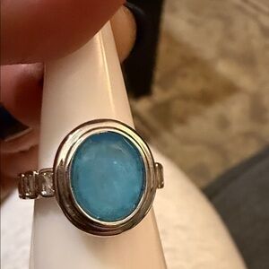 A Glimpse Of Wild Silver Ring with Light Blue Quartz